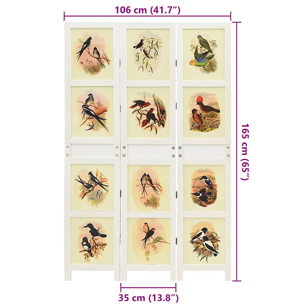 Romdivider-Panel Weiß 106 x 165 cm MDF