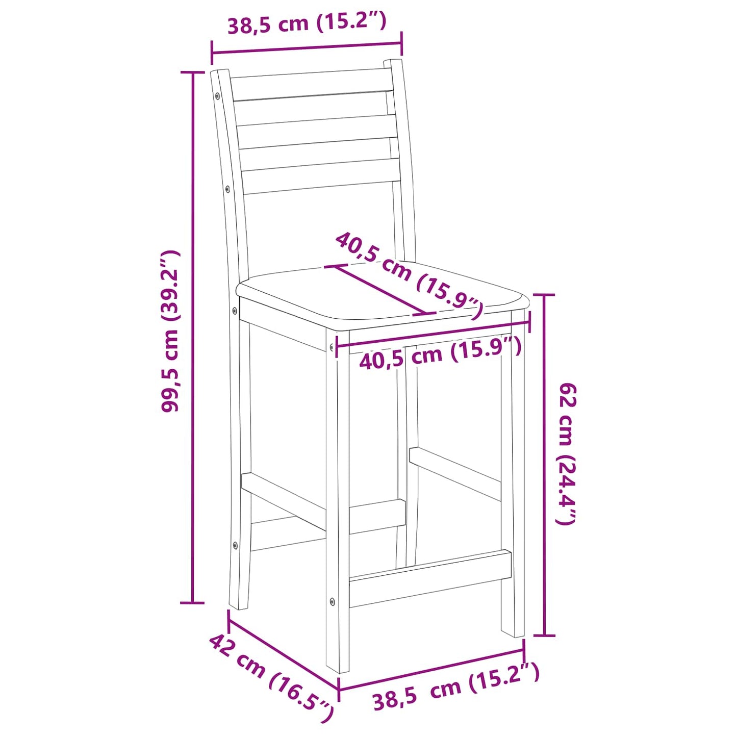 Esszimmerstühle 2 Stk. Massives Gummiholz Weiß