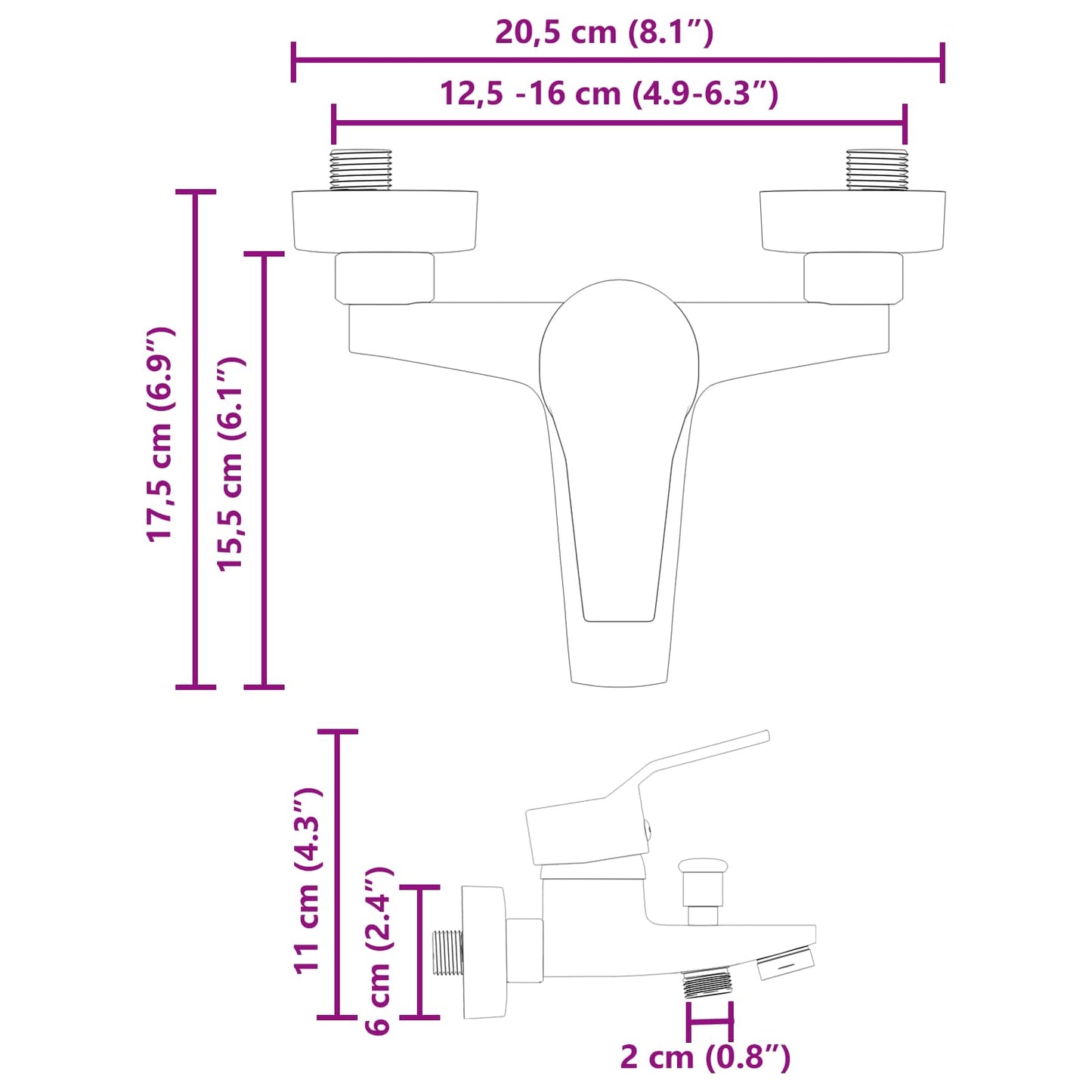 Duschmischer Schwarz G 1/2 Zoll