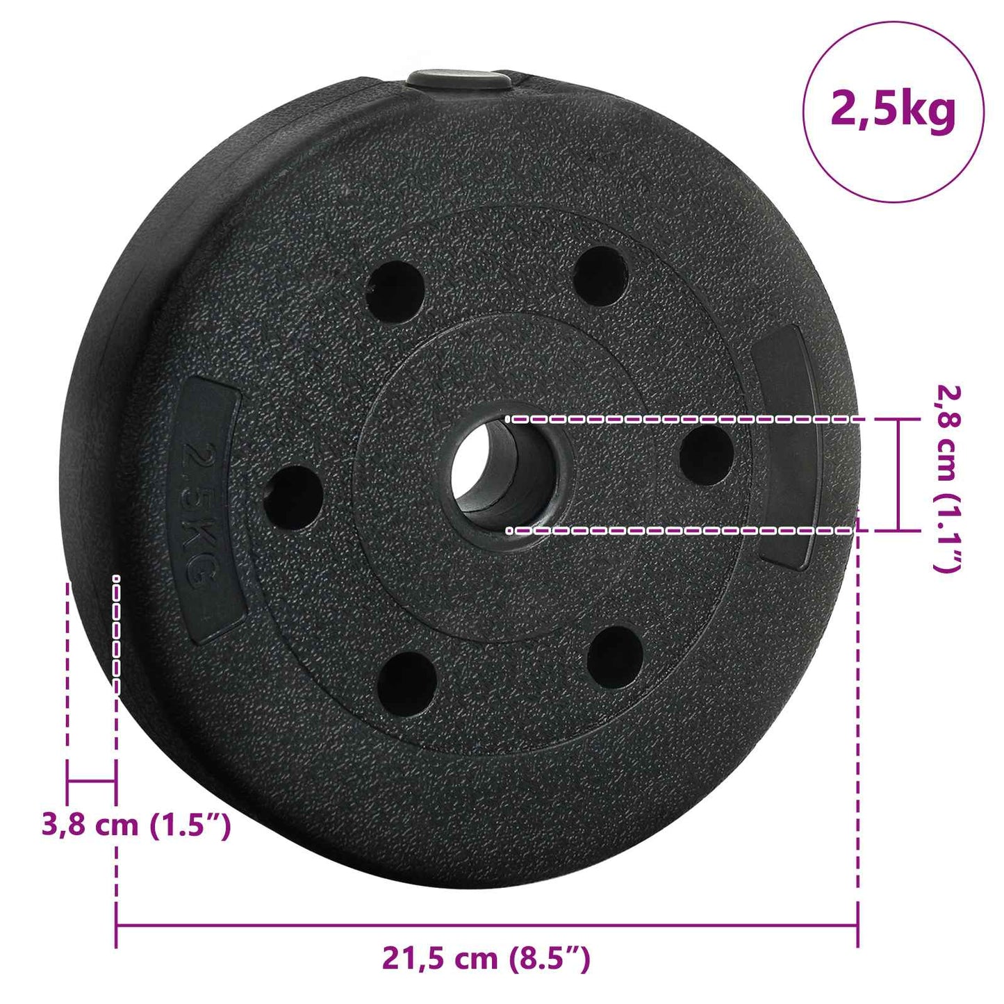 4-in-1 Hantelset 30kg Schwarz und Blau