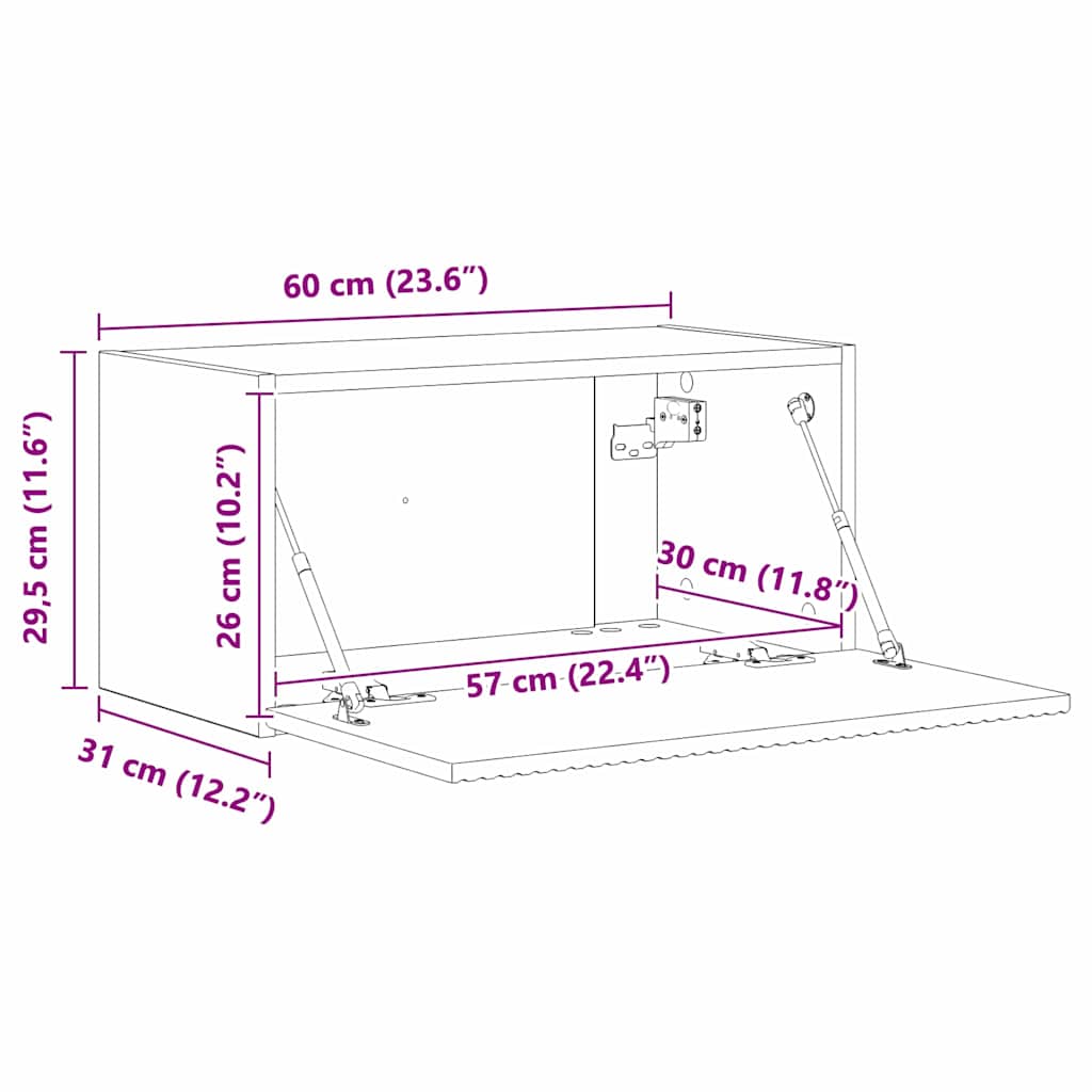 TV-Wandschrank 2 stk. Sonoma-Grau Holzwerkstoff