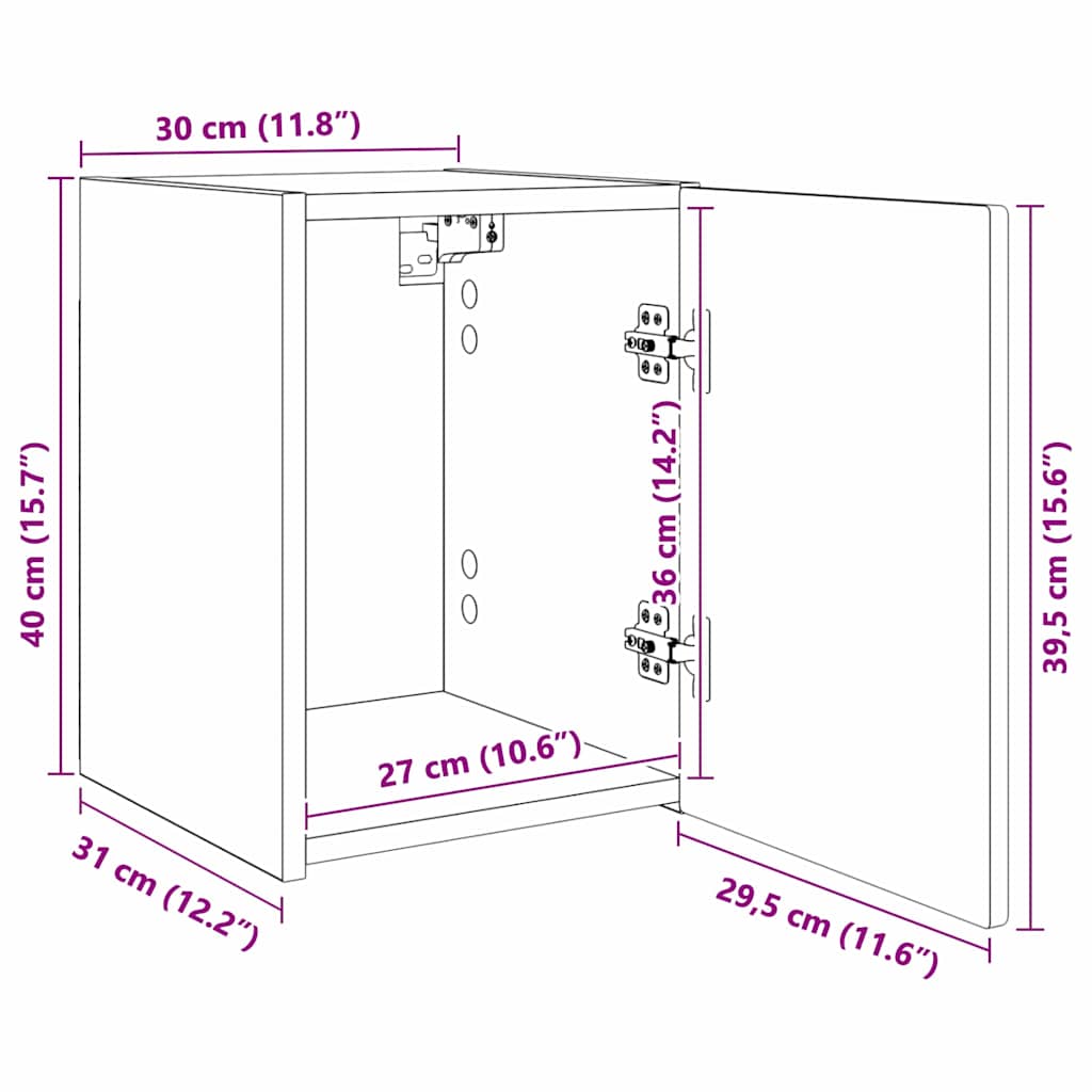 TV-Wandschrank 2 stk. Sonoma Holzwerkstoff