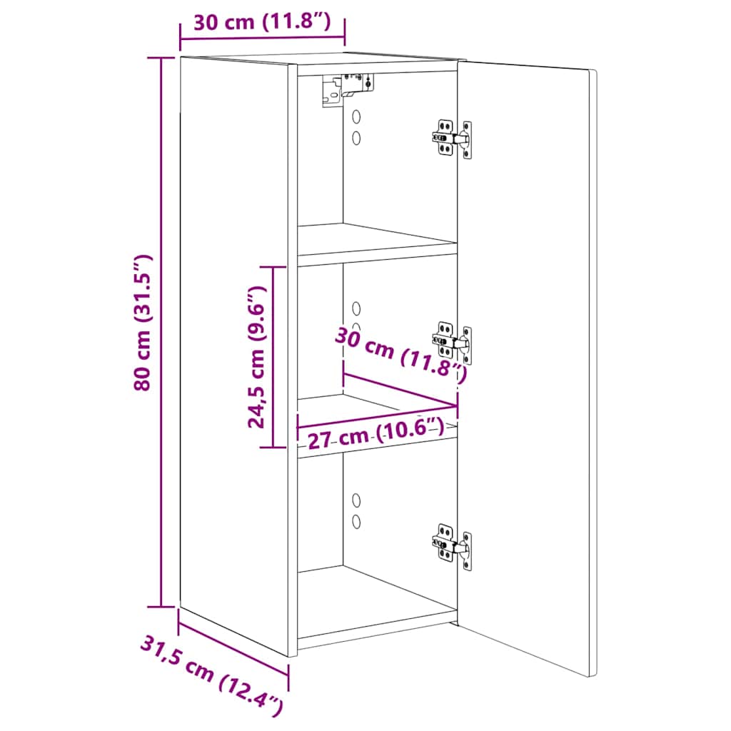 TV-Wandschrank 2 stk. Sonoma Holzwerkstoff