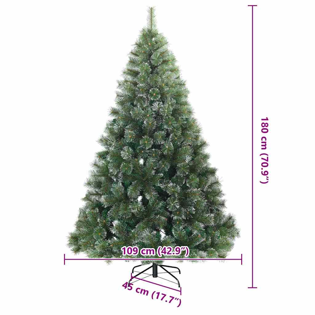 Künstlicher Scharnier-Weihnachtsbaum schneebedeckt Grün 180 cm