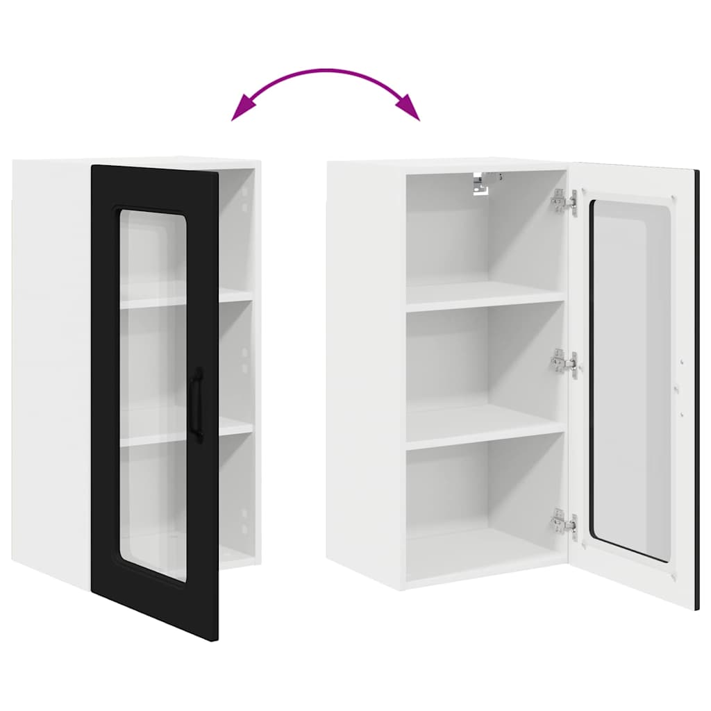 Küchenwandschrank mit Tür Schwarz 40 x 31 x 80 cm Holzwerkstoff