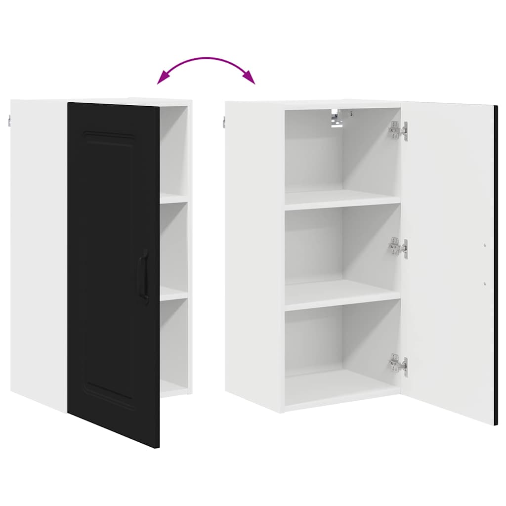 Küchenwandschrank mit Tür Schwarz 40 x 31 x 80 cm Holzwerkstoff