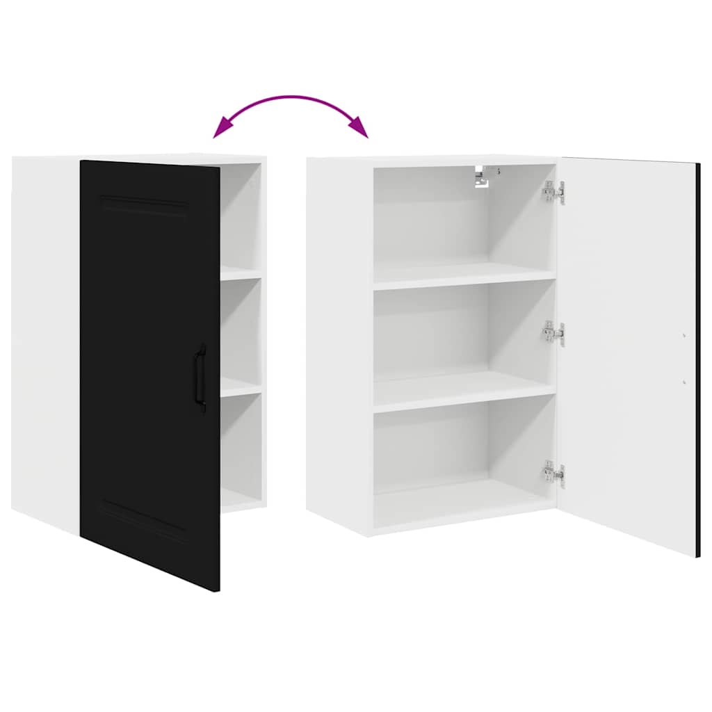 Küchenwandschrank mit Tür Schwarz 50 x 31 x 80 cm Holzwerkstoff