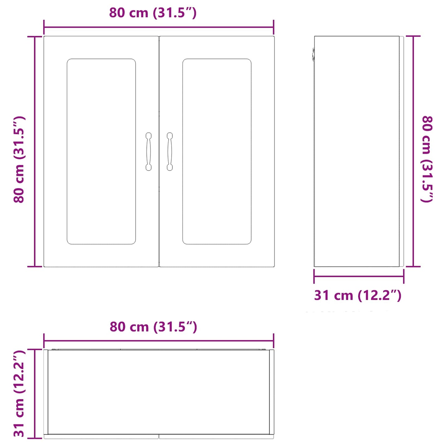 Geschirrspülerfront Kalmar Braun Eichen-Optik 80 x 31 x 80 cm