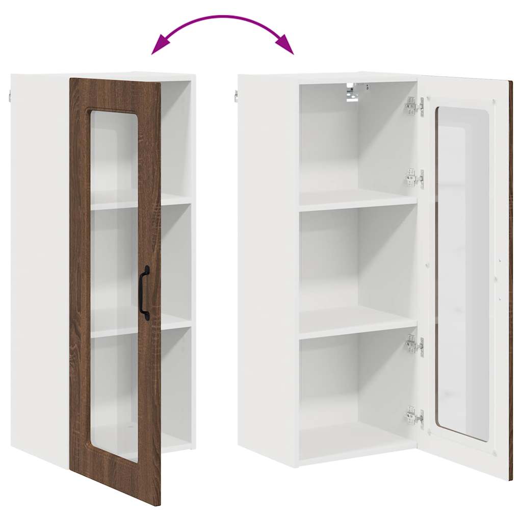 Küchenwandschrank mit Regal Braun Eichen-Optik 40 x 31 x 100 cm