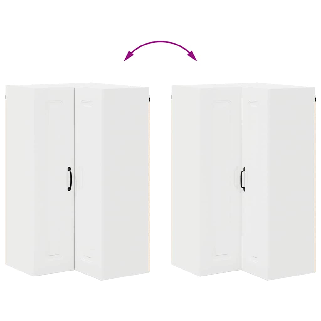 Küchenhängeschrank mit Regal Hochglanz Weiß 57 x 57 x 100 cm