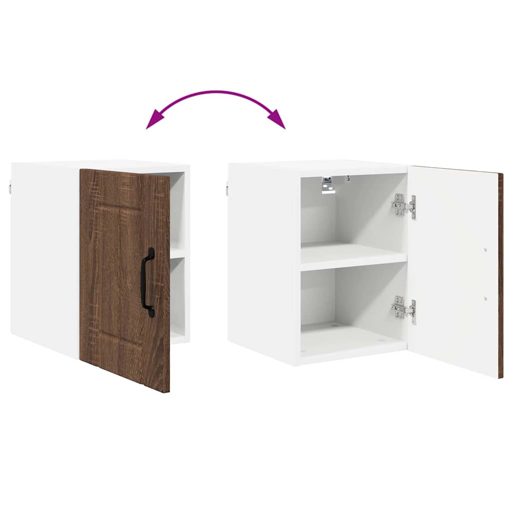 Küchenhängeschrank mit Regal Braun Eichen-Optik 30 x 31 x 40 cm