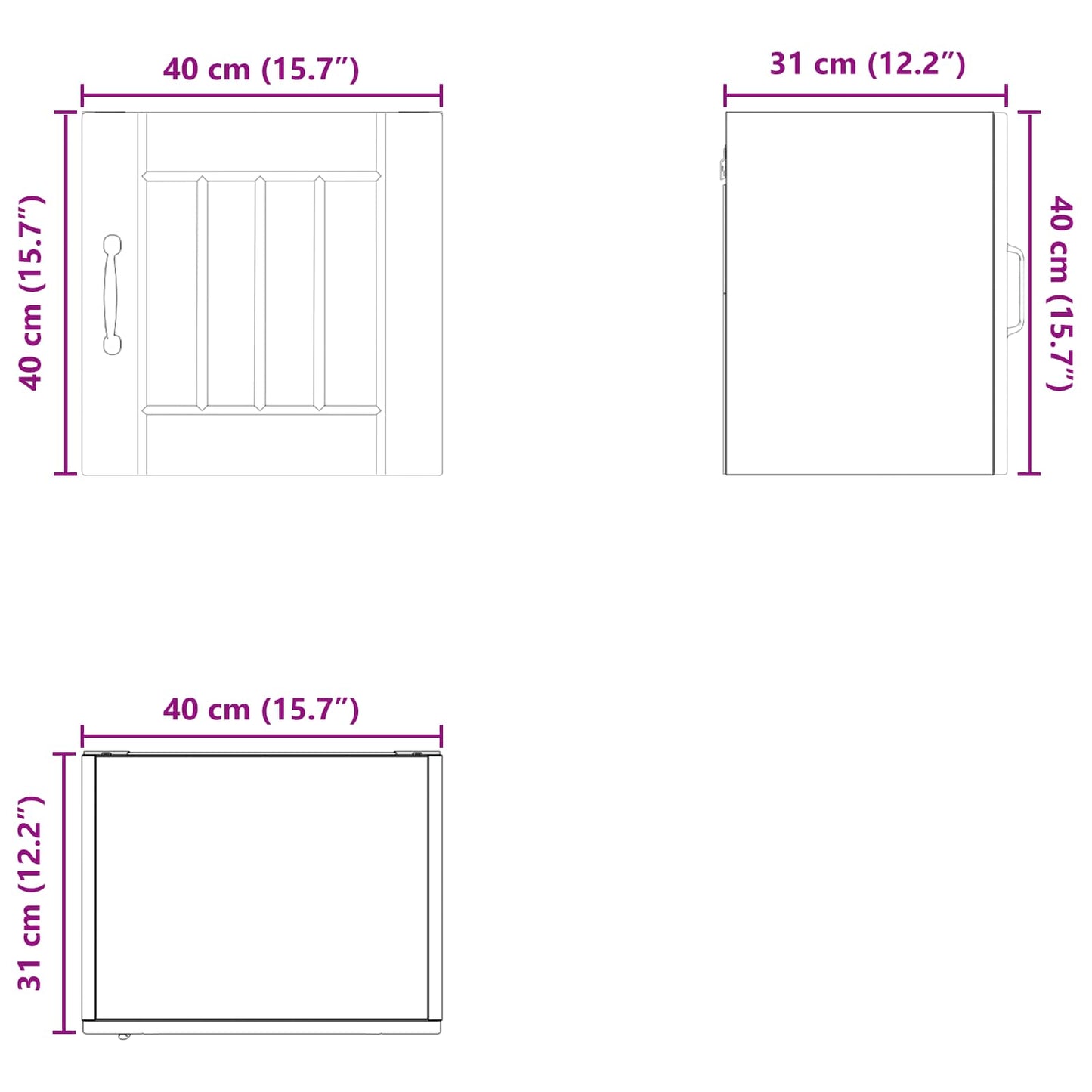 Wandschrank LUCCA 2 stk. Weiß Holzwerkstoff
