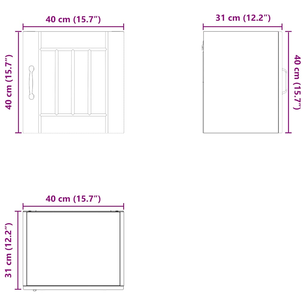 Wandschrank LUCCA 2 stk. Betongrau Holzwerkstoff