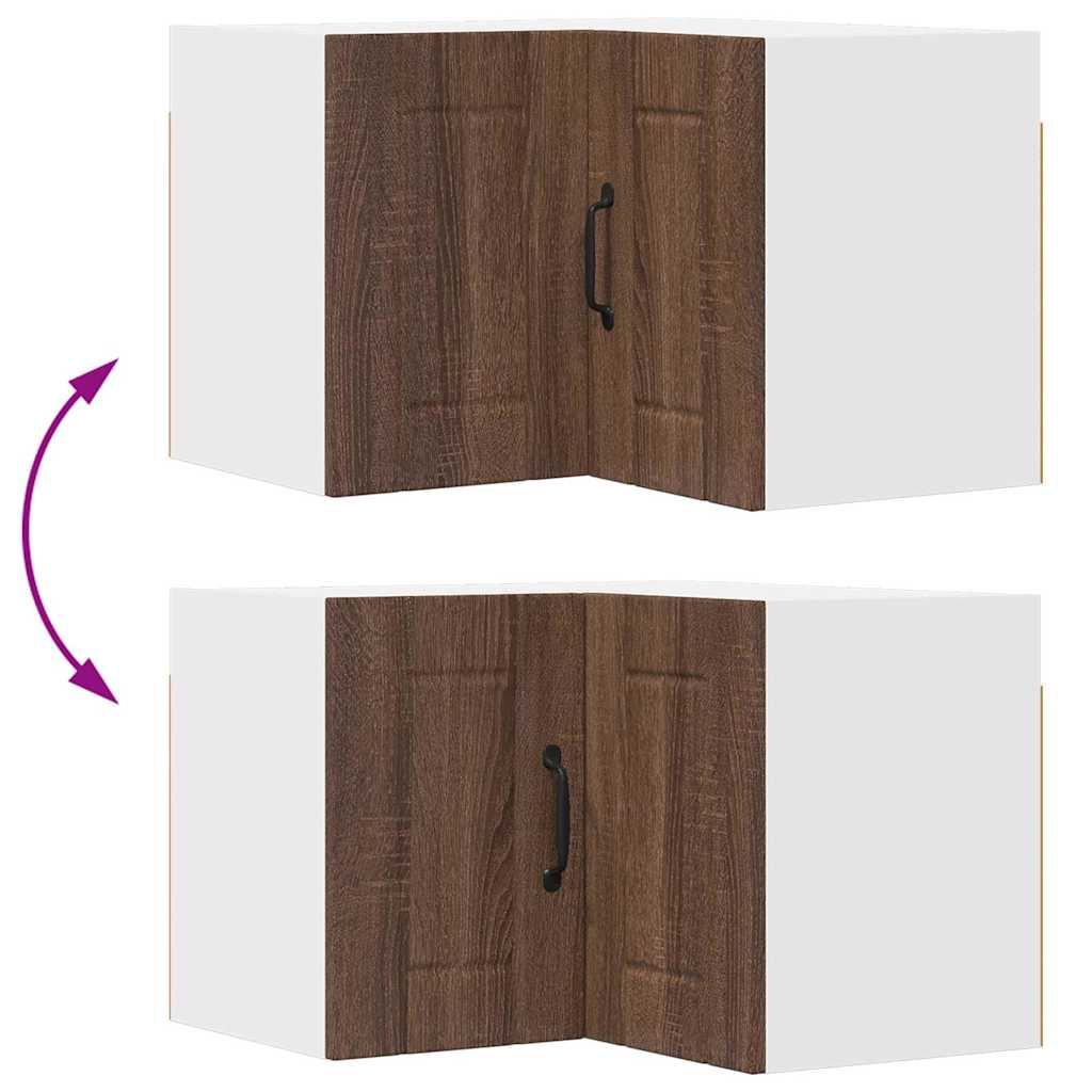 Küchenhängeschrank mit Regal Braun Eichen-Optik 57 x 57 x 40 cm