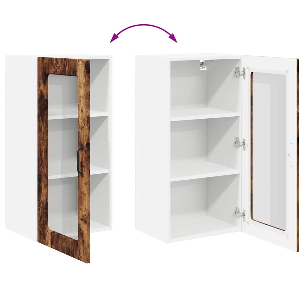 Küchenhängeschrank mit Regal Geräucherte Eiche 40 x 31 x 80 cm