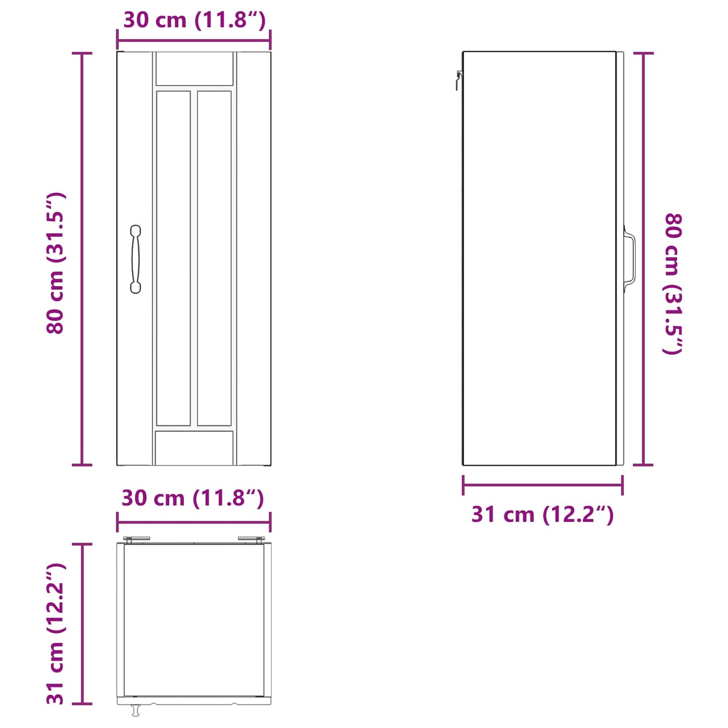 Wandschrank LUCCA 2 stk. Weiß Holzwerkstoff