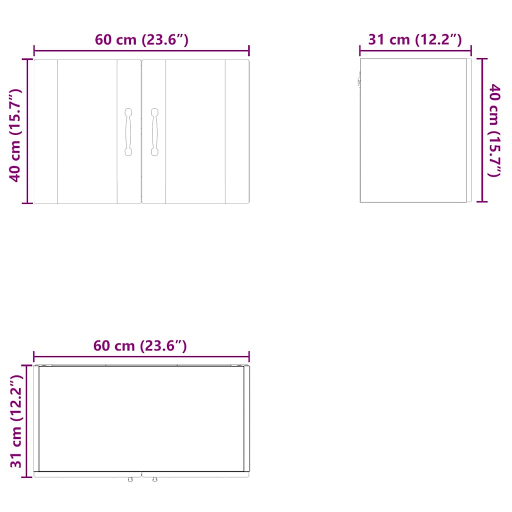 Wandschrank PORTO 2 stk. Sonoma-Eiche Holzwerkstoff