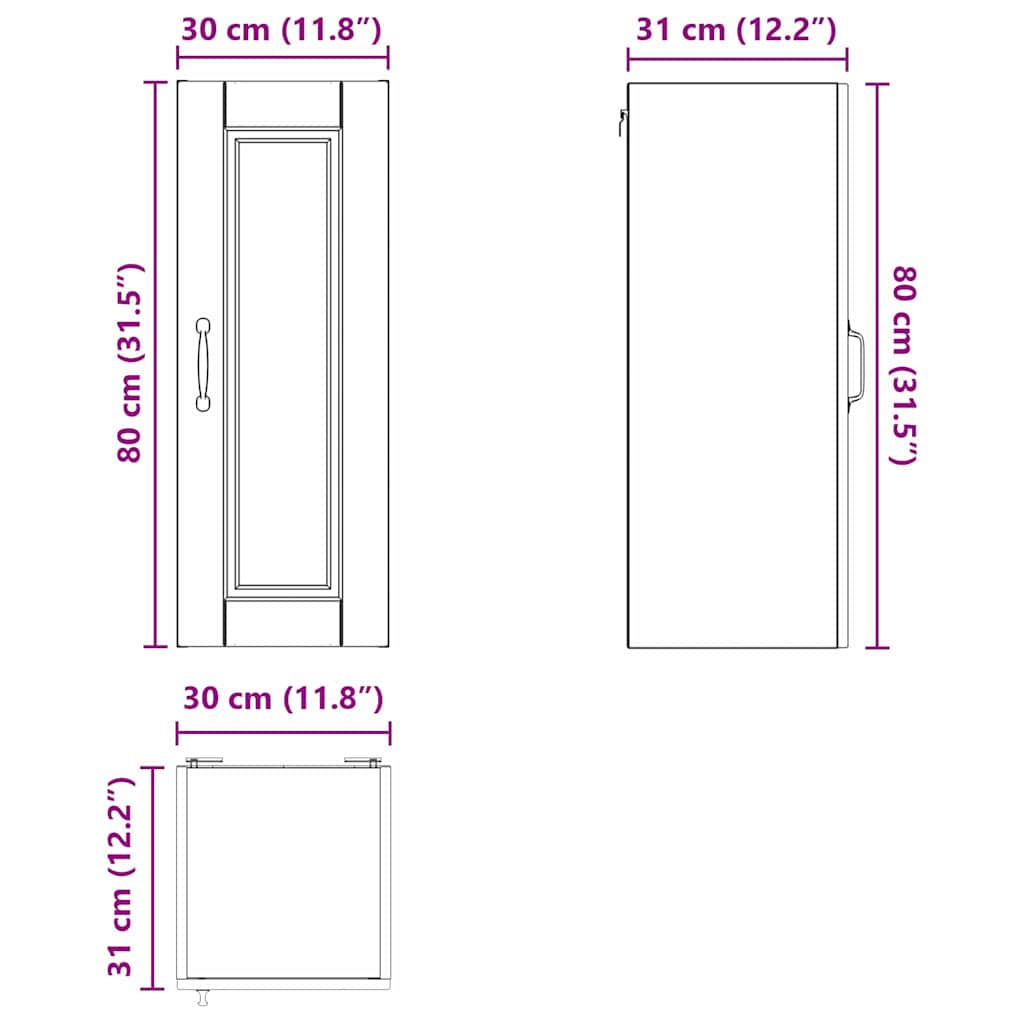 Wandschrank PORTO 2 stk. Sonoma-Eiche Holzwerkstoff
