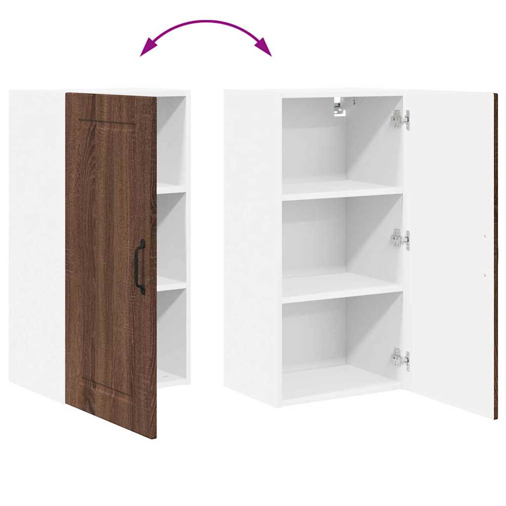 Küchenwandschrank mit Regal Braun Eichen-Optik 40 x 31 x 80 cm