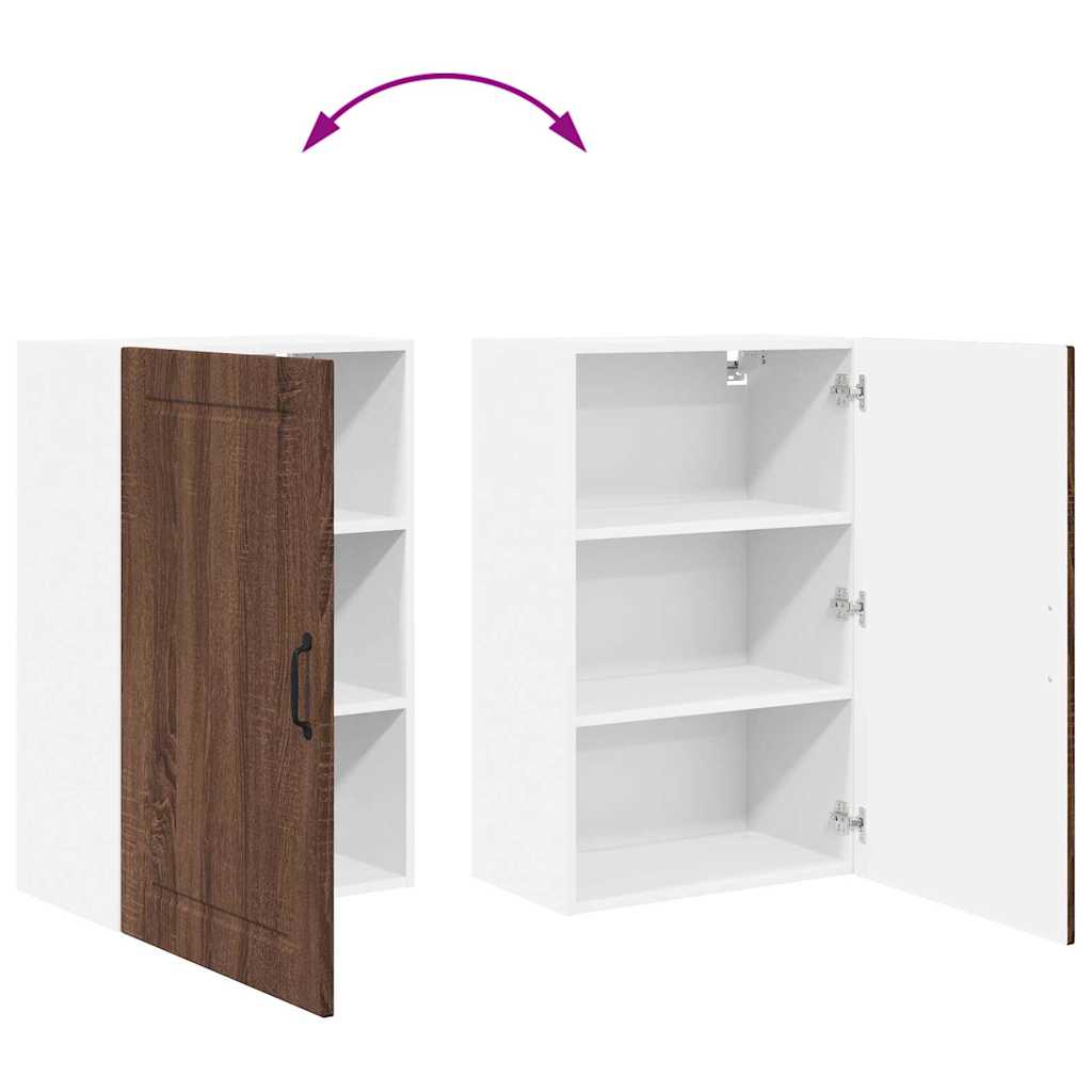 Küchenwandschrank mit Regal Braun Eichen-Optik 50 x 31 x 80 cm