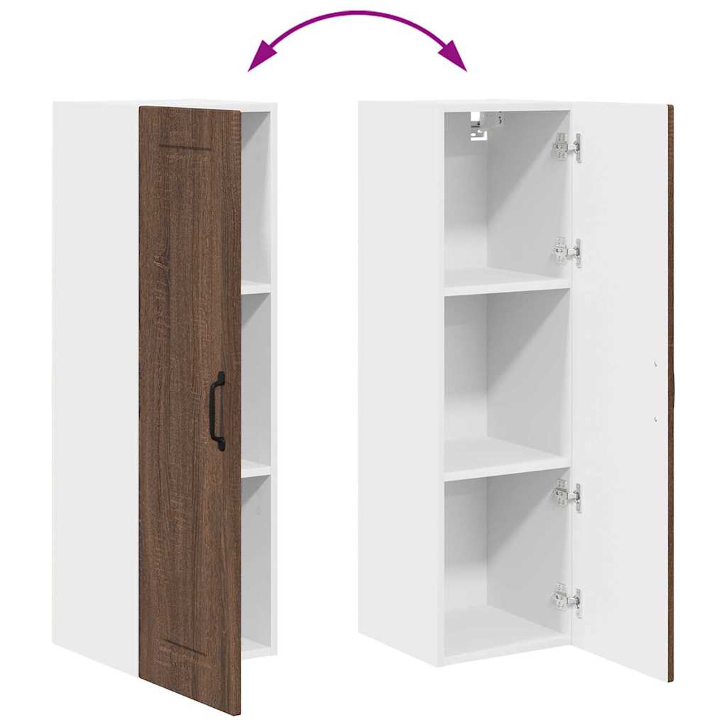 Küchenwandschrank mit Regal Braun Eichen-Optik 30 x 31 x 100 cm