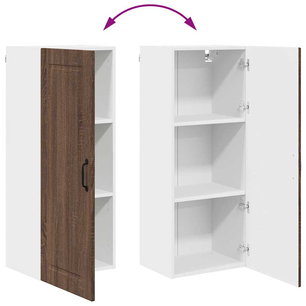 Küchenwandschrank mit Regal Braun Eichen-Optik 40 x 31 x 100 cm