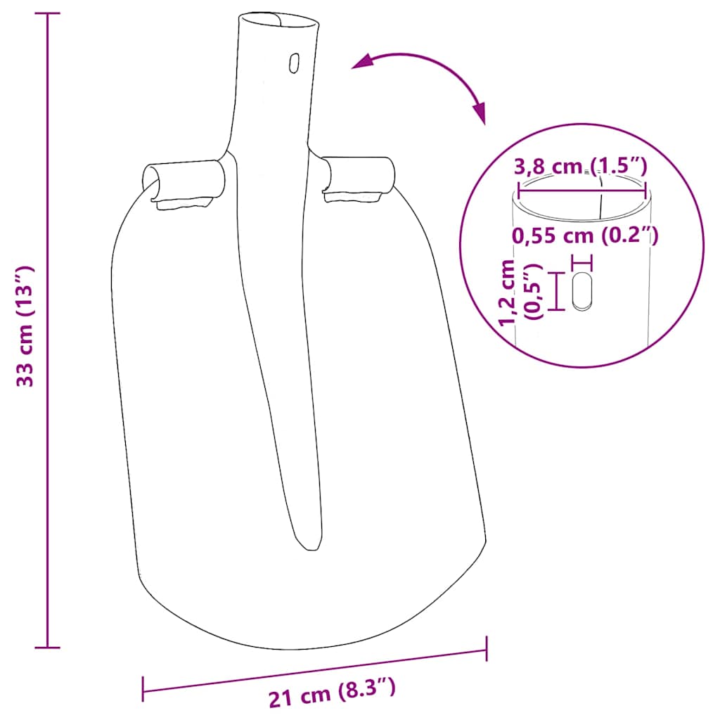 Schaufelkopf Silber 33 x 21 cm Pulverbeschichteter Stahl