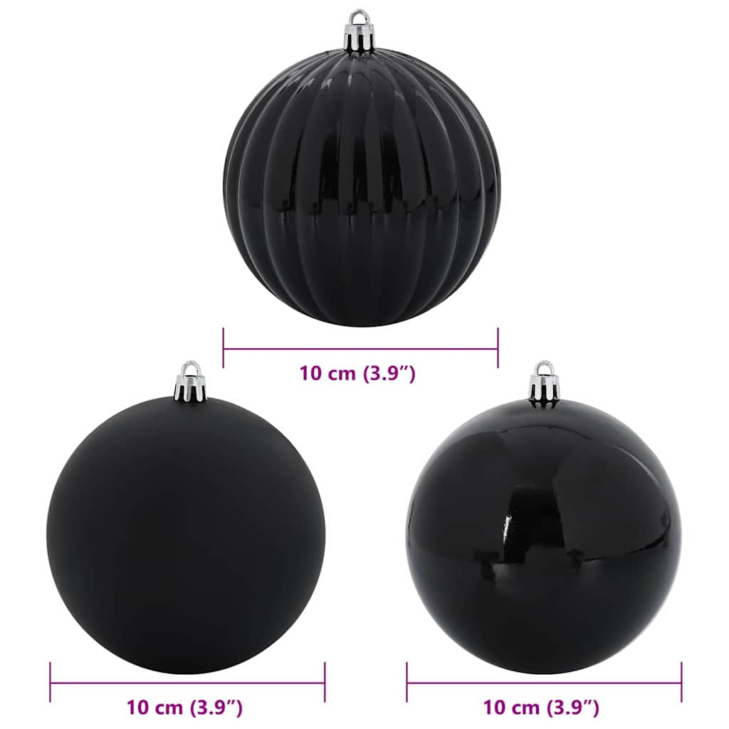 Weihnachtsbaumkugel Set XL 15 Stk. Schwarz Ø 10 cm Kunststoff