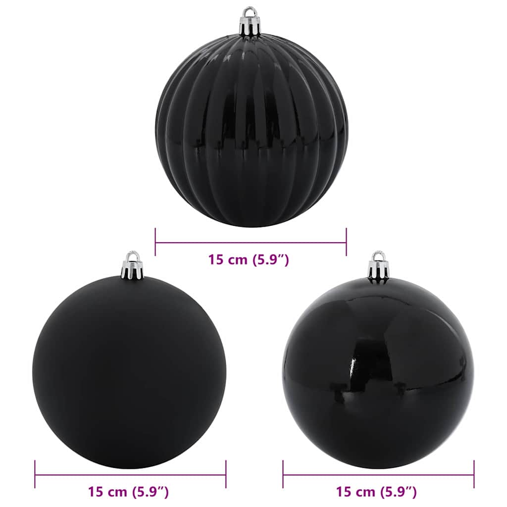 Weihnachtsbaumkugel Set XL 9 Stk. Schwarz Ø 15 cm Kunststoff
