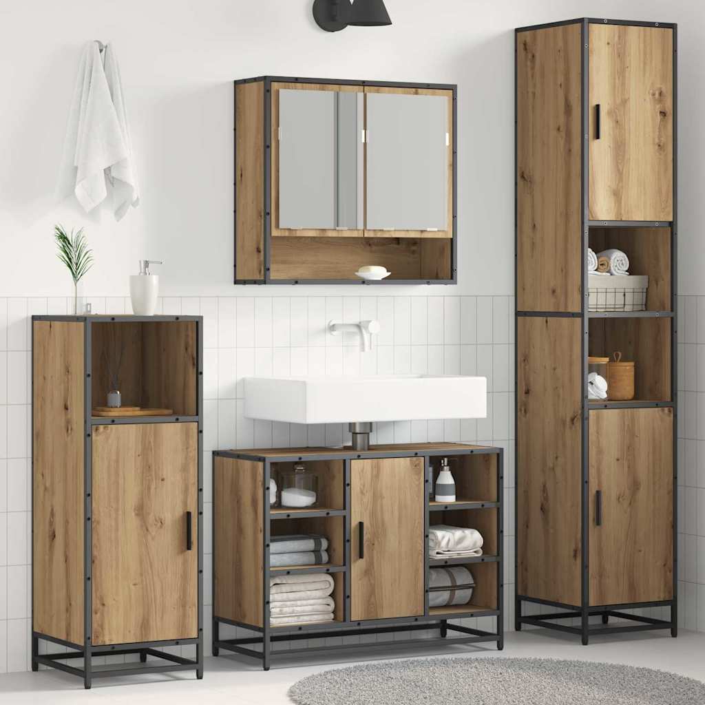 Badezimmer Schrank mit Regal Artisan-Eiche 35 x 37,5 x 188,5 cm