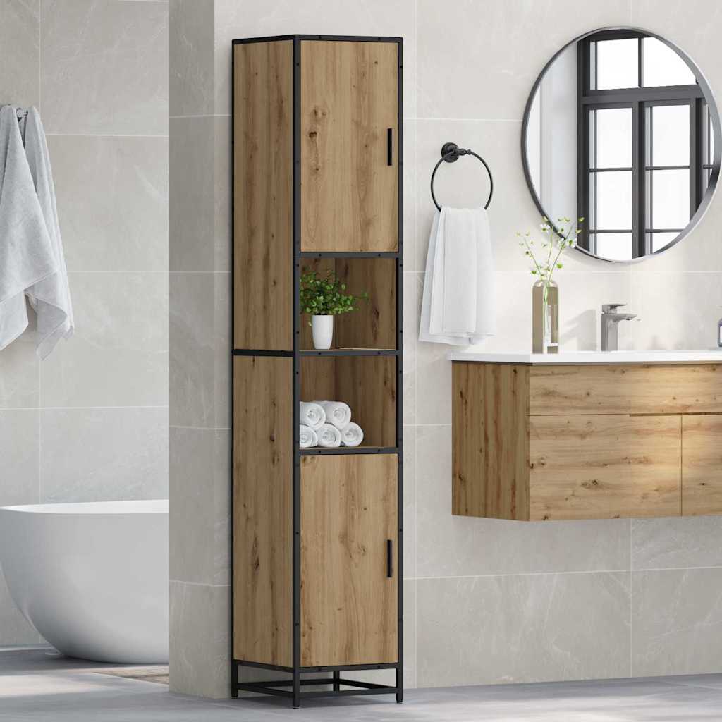 Badezimmer Schrank mit Regal Artisan-Eiche 35 x 37,5 x 188,5 cm