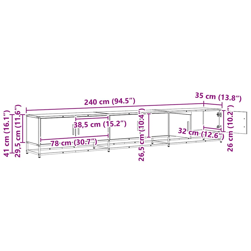 TV-Einheiten 240 x 35 x 41 cm Artisan-Eiche Holzwerkstoff