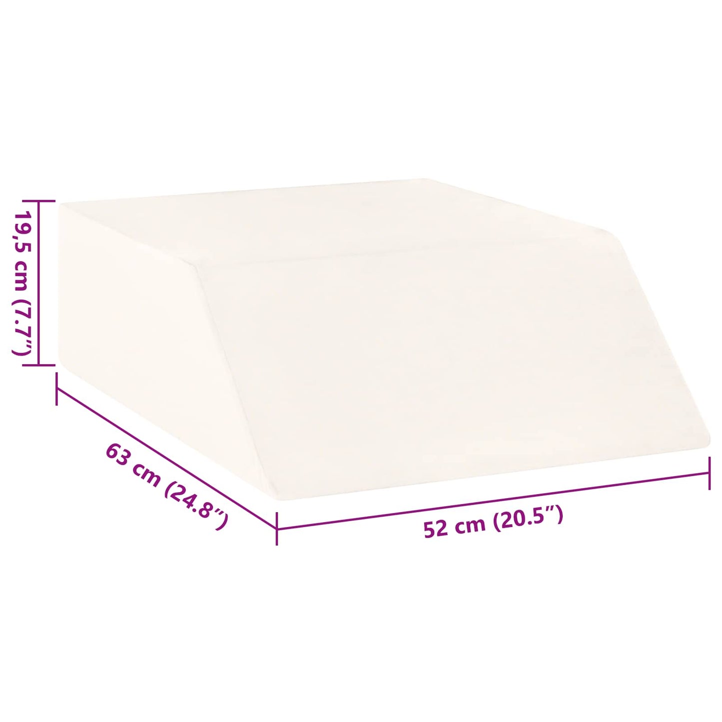 Beinkissen 63 x 52 x 19,5 cm Fest PU-Schaum Weiß
