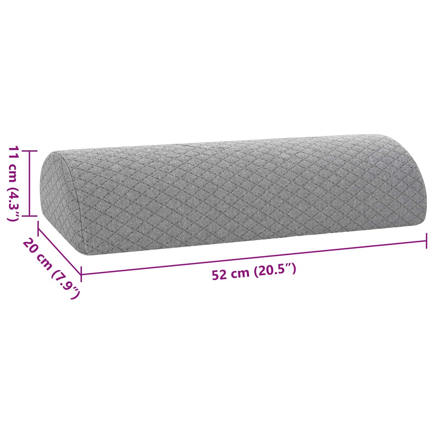 Beinkissen 52 x 20 x 11 cm Mittel Viscoschaum Grau