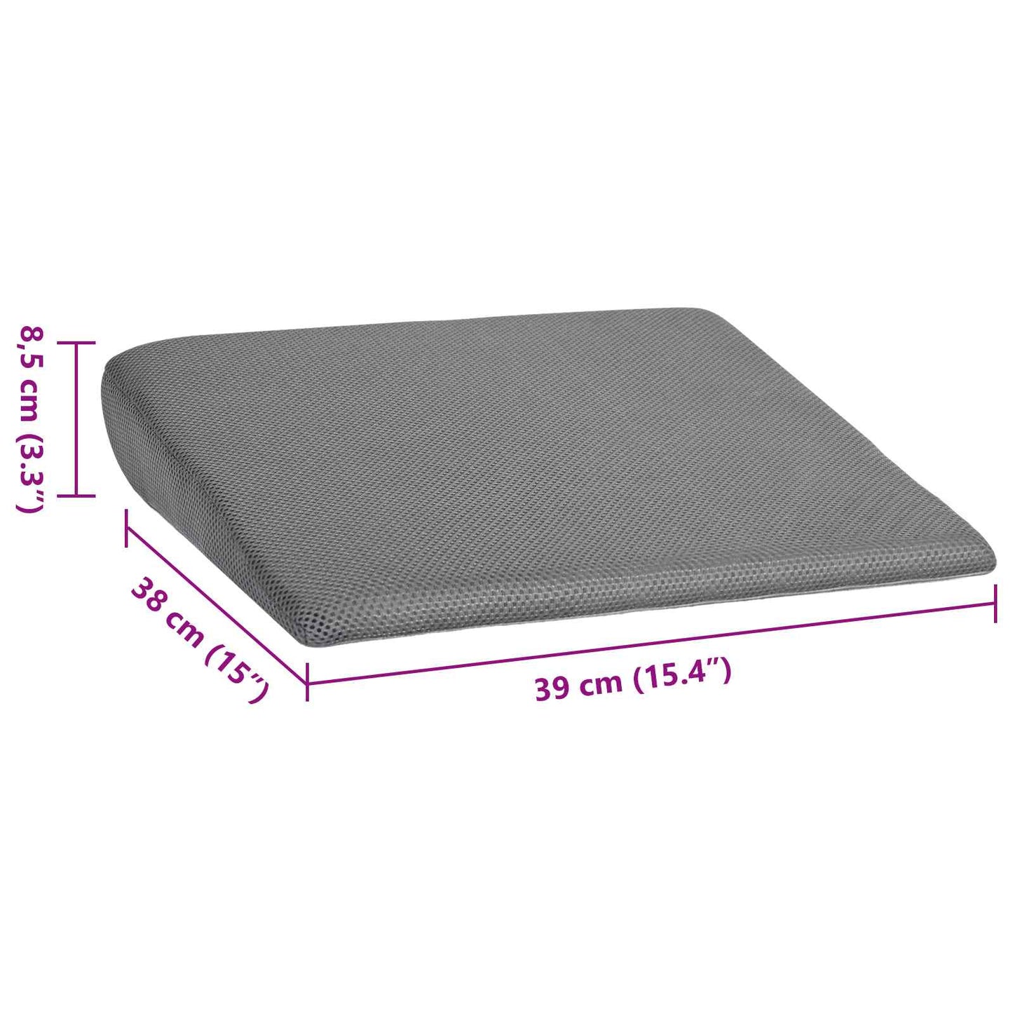 Sitzkissen Grau 39 x 38 x 8,5 cm PU-Schaum