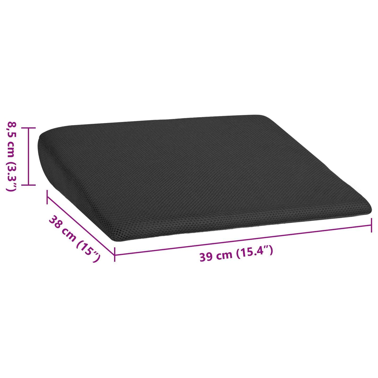 Sitzkissen Schwarz 39 x 38 x 8,5 cm PU-Schaum