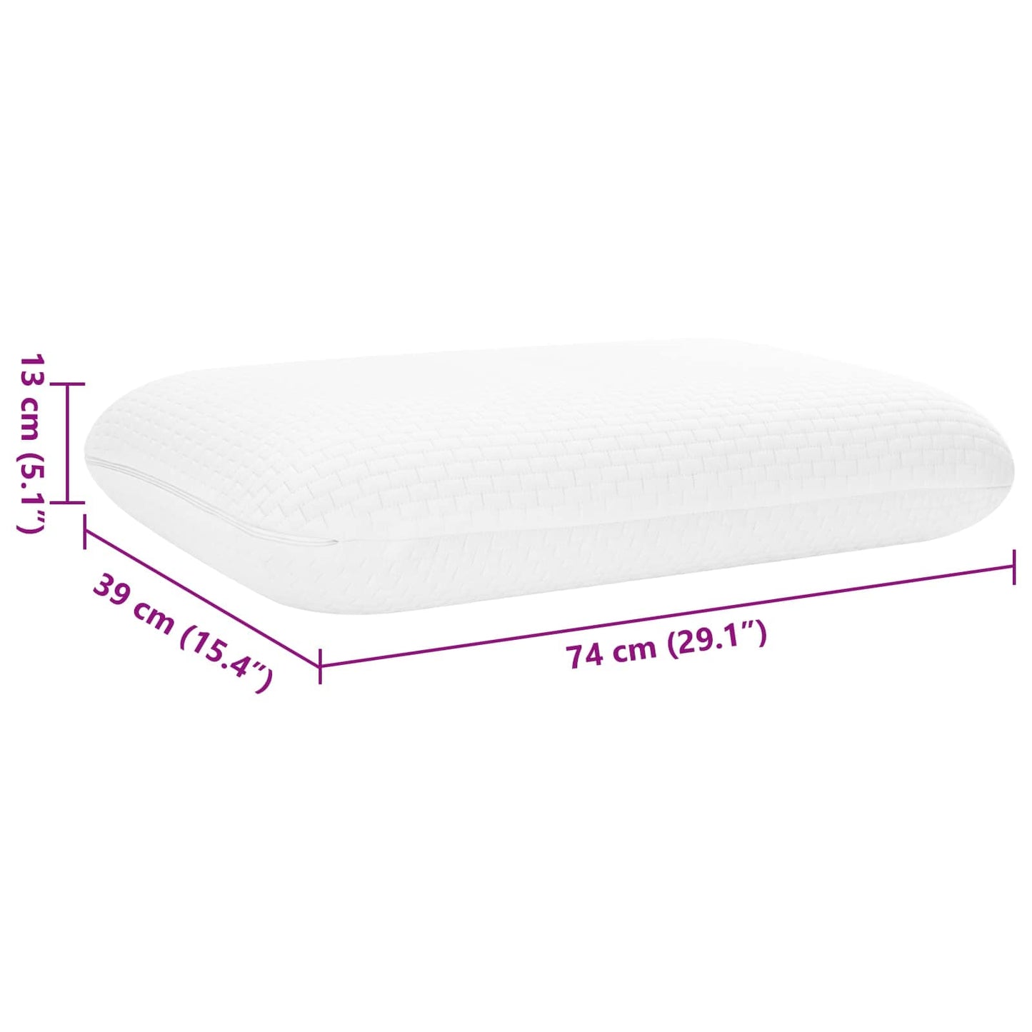 Schlafkissen 74 x 39 x 13 cm Viscoschaum Weiß