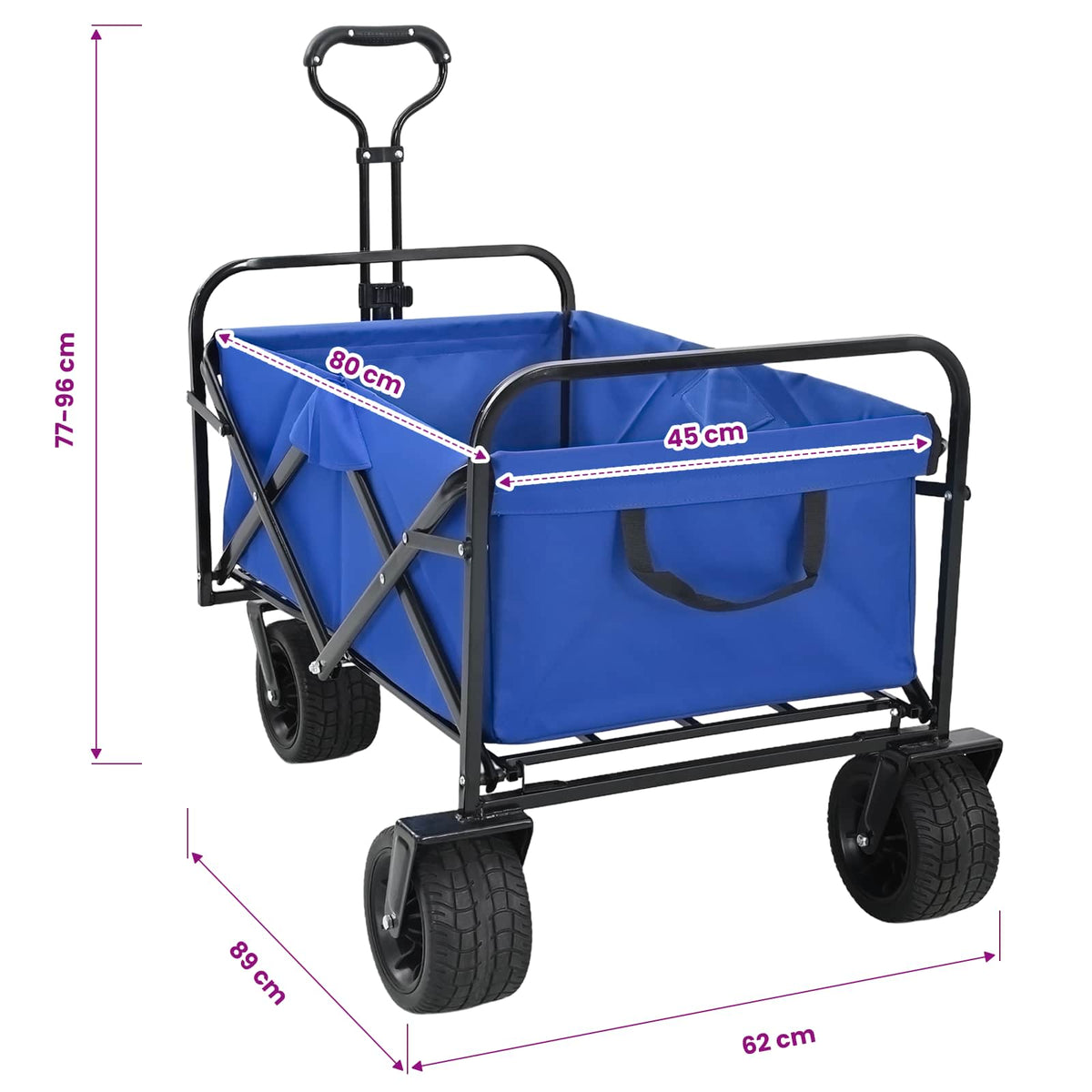 Faltbarer Einkaufswagen 89 x 63 x 96 cm Blau 200 kg