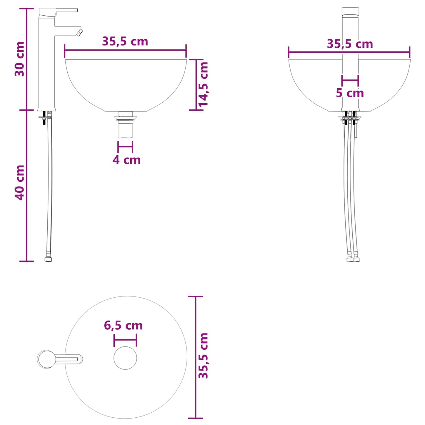 Badezimmerschrank-Set 3 stk. Weiß 49,5 x 41 x 64,5 cm