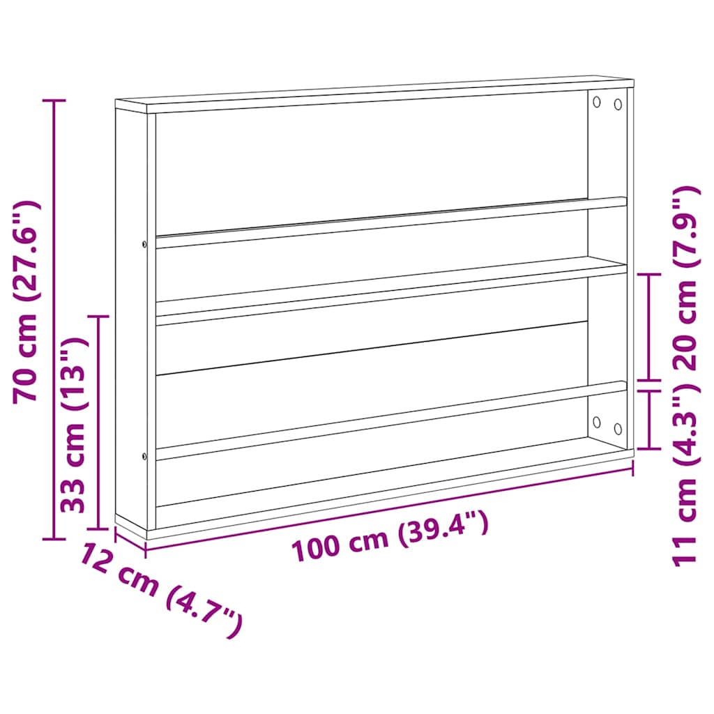 Magazinregal 2 stk. Schwarz Eichen-Optik 100 x 12 x 70 cm
