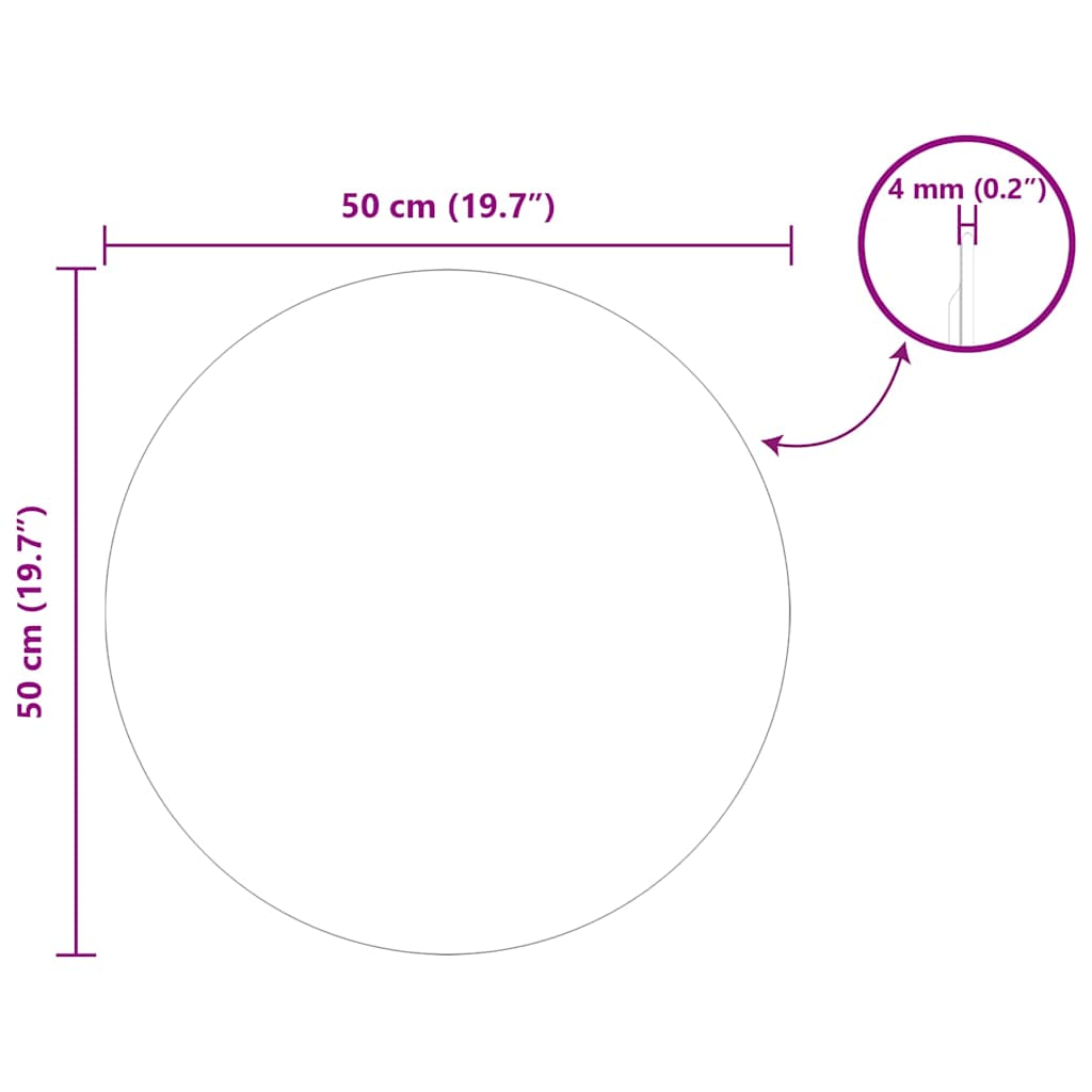 Wandspiegel Rund Ø 50 cm Gehärtetes Glas
