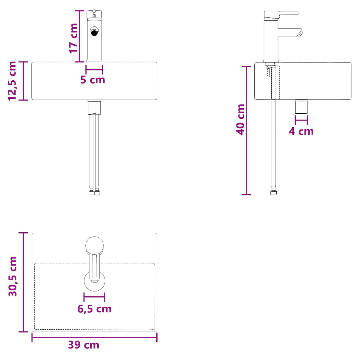 Badezimmermöbel-Set 5 stk. Betongrau Ingenieurholz und Glas