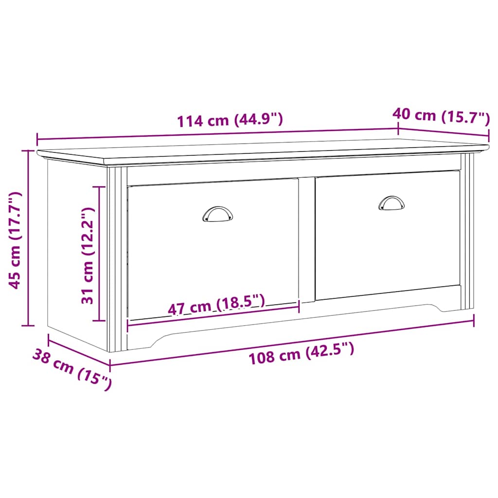 Flurbank BODO Honigbraun 114 x 40 x 50 cm Holzwerkstoff