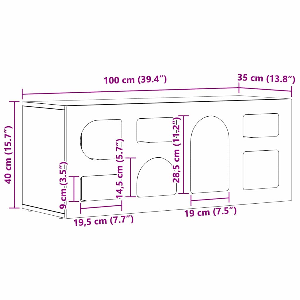 TV-Schränk ELST 100 x 35 x 40 cm Sonoma-Eiche Holzwerkstoff