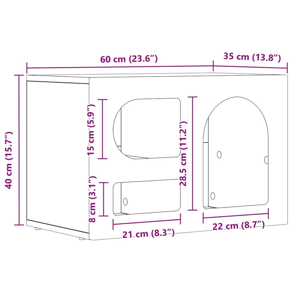 TV-Schränk ELST 60 x 35 x 40 cm Schwarz Holzwerkstoff