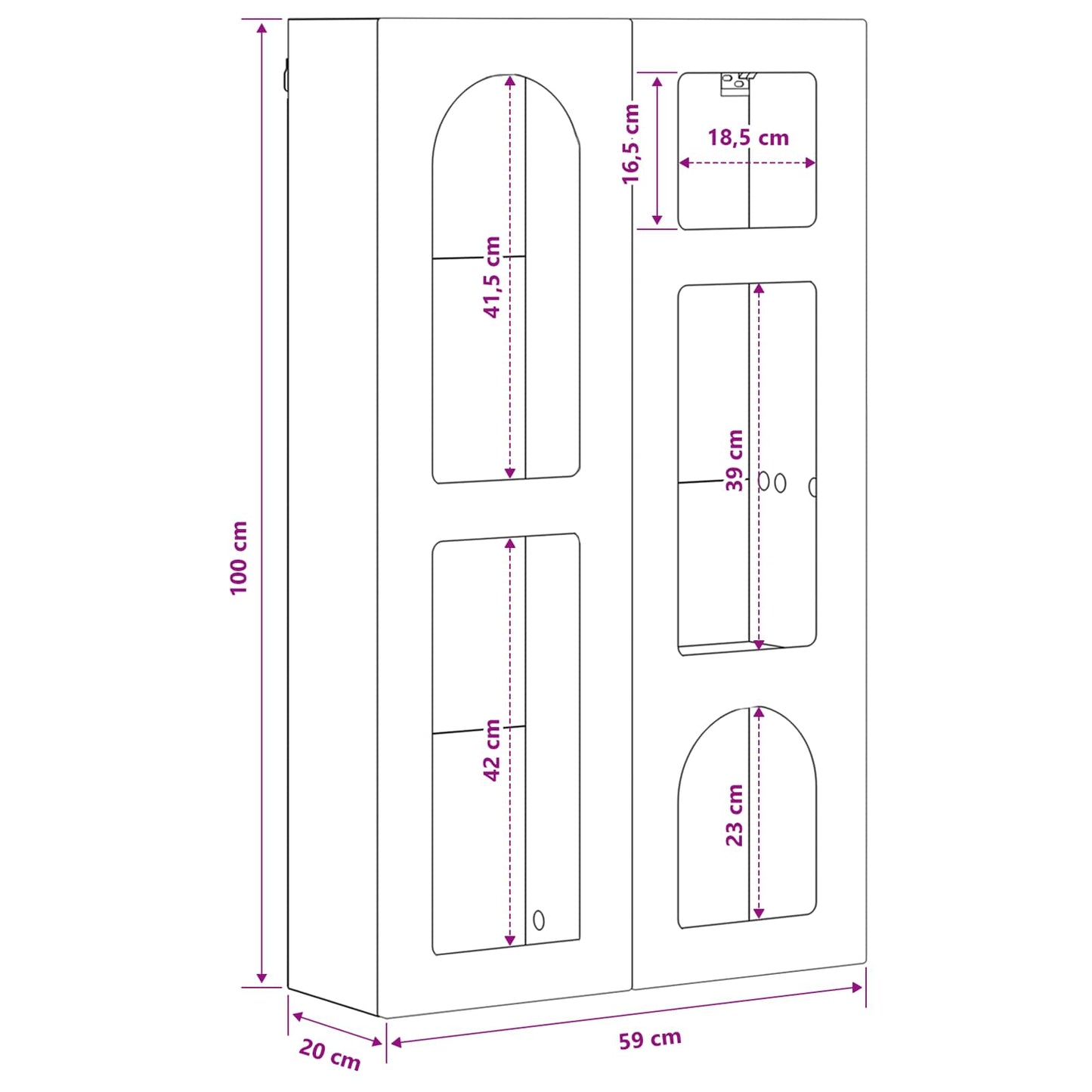 Hängeschrank ELST Hochglanz Weiß 59 x 20 x 100 cm Holzwerkstoff