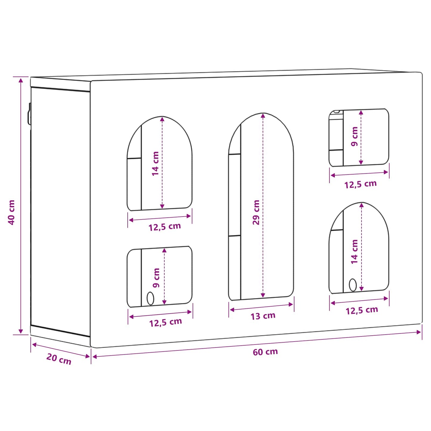 Hängeschrank ELST Sonoma-Eiche 60 x 20 x 40 cm Holzwerkstoff