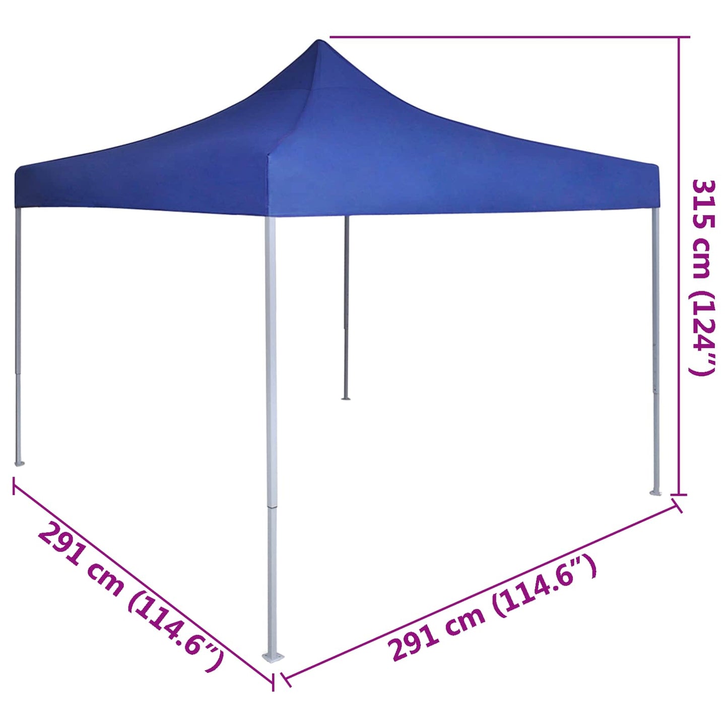 Party-Zelt 291 x 291 x 315 cm Blau Oxford-Stoff