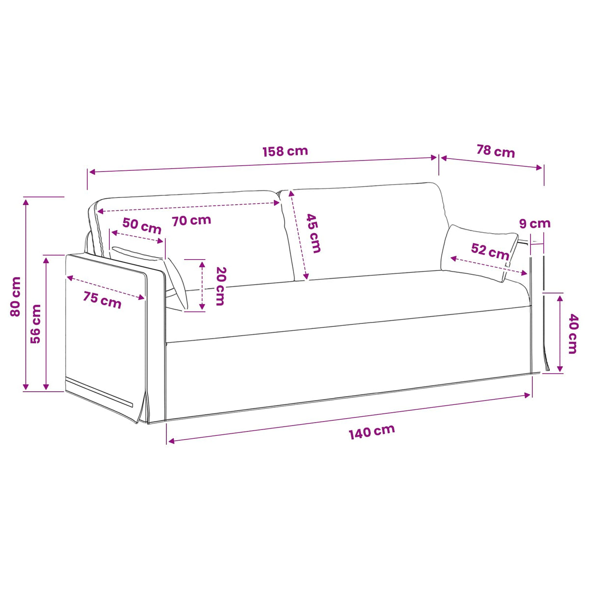 Sofa Set 2 stk. Hellgrau Stoff