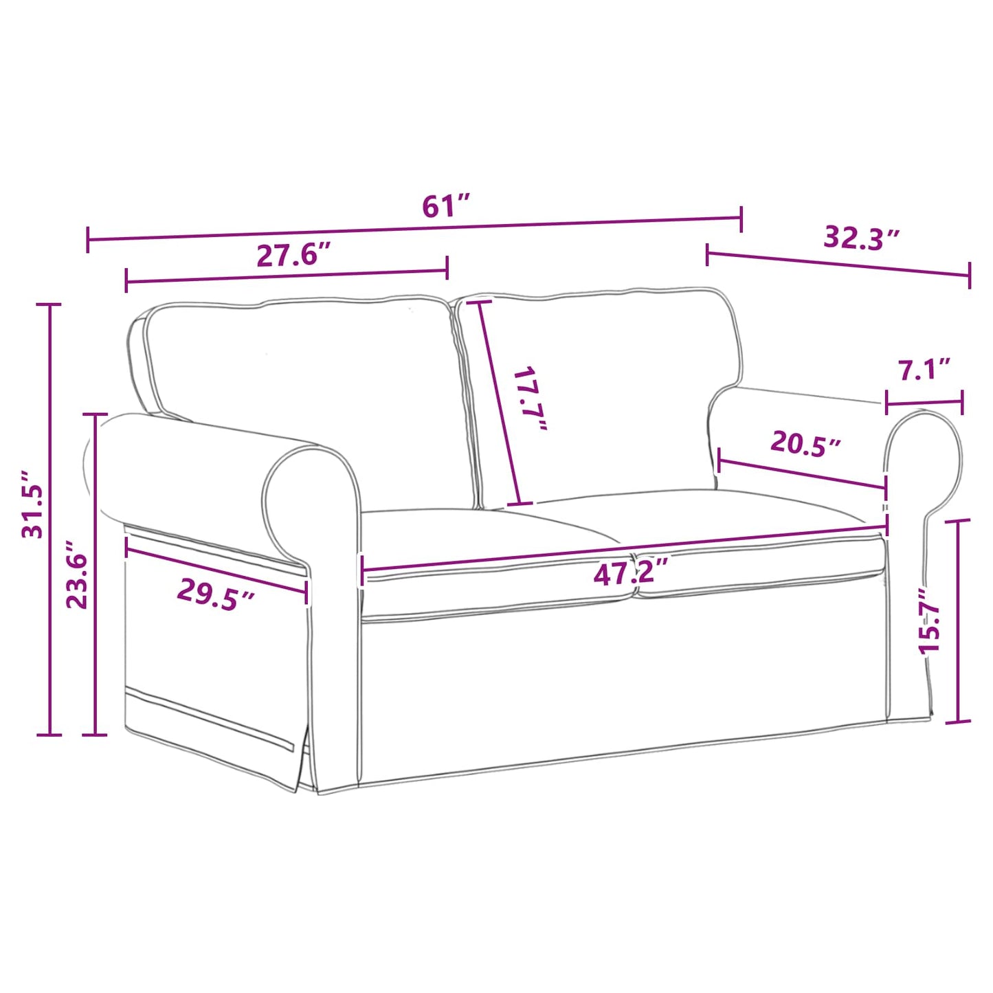 Sofa Dunkelgrau 155 x 82 x 80 cm Stoff